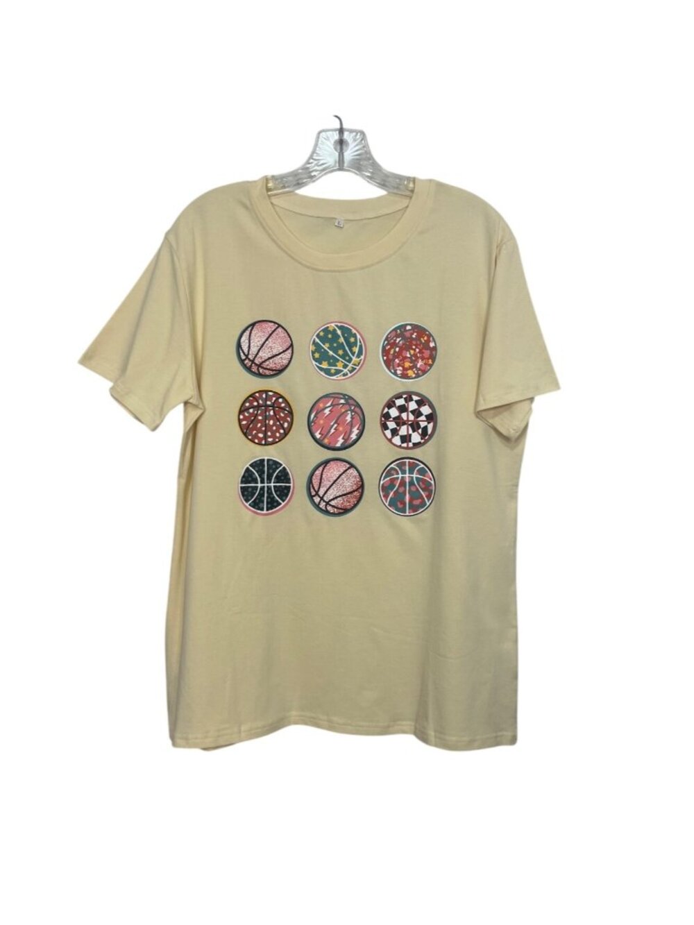 Graphic Basketball Print Tshirt Large Yellow New WOT